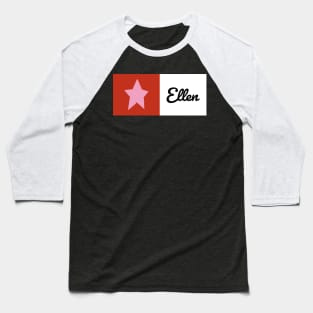 Pink Star on Red with Ellen Graphic Baseball T-Shirt